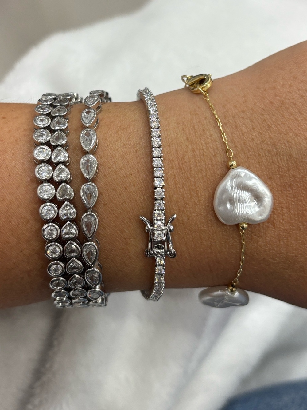 2mm Moissanite Tennis Bracelet | 6.5 inches | VVS | 18k Gold Plated Silver color